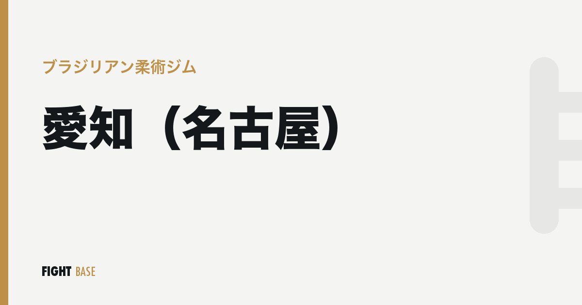 愛知（名古屋）のブラジリアン柔術ジム